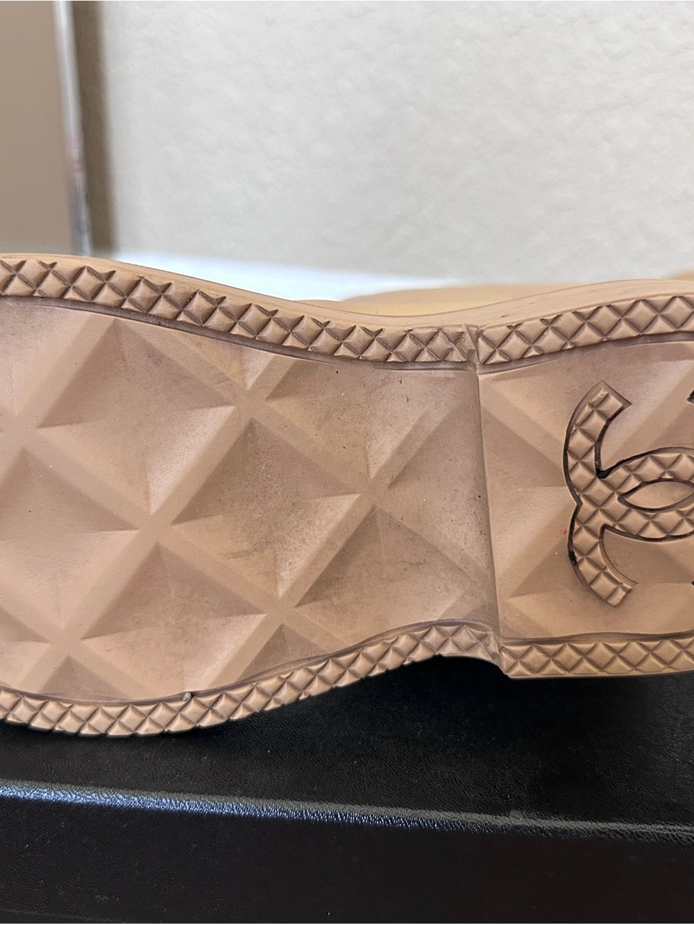 CHANEL Tan Boots with Cream CC Logo - Picture 15 of 16